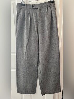 Joe Fresh Wide Leg Gray Pleated Trousers